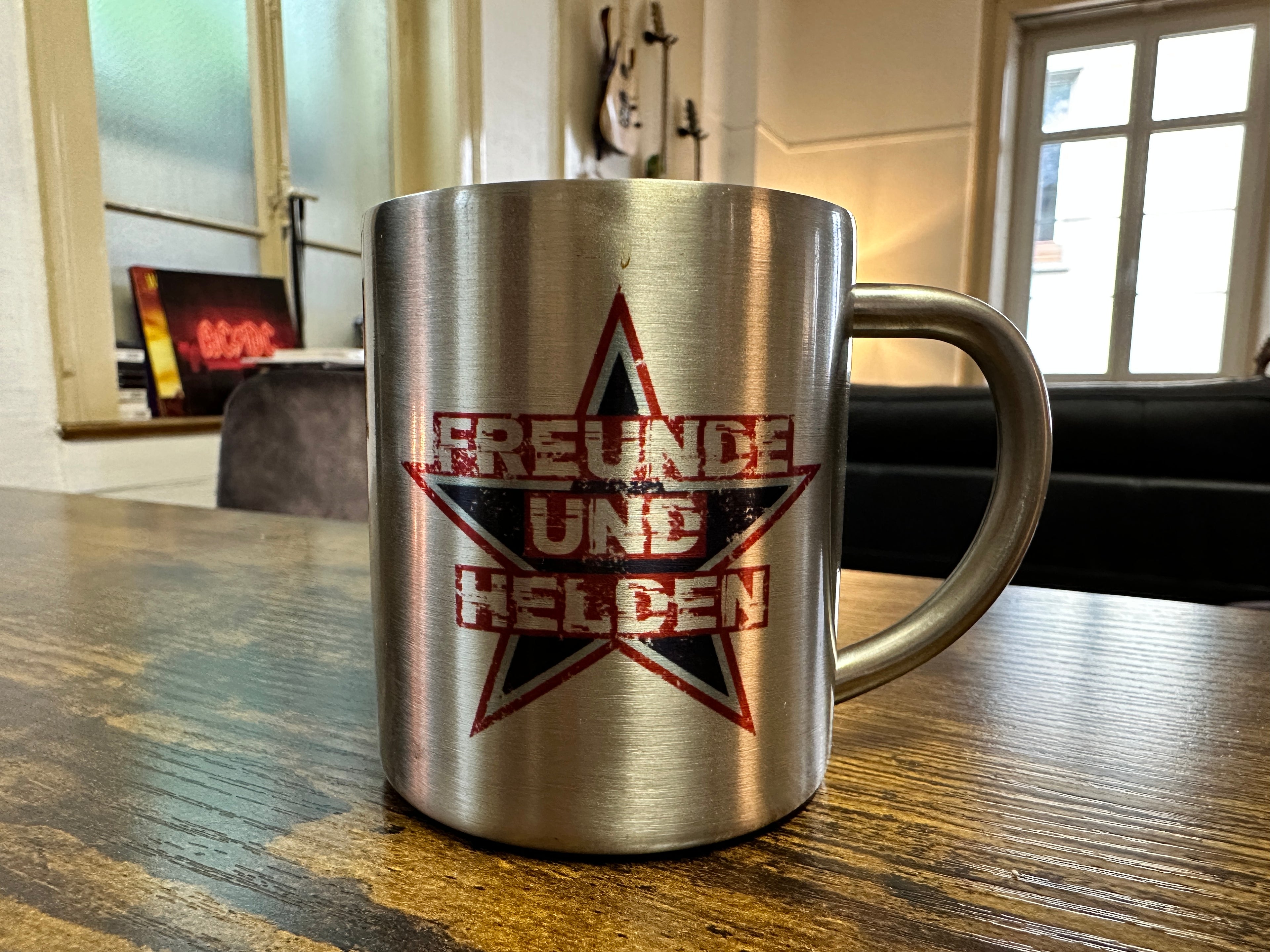 Edelstahl Kaffeebecher 0,25 L – Freunde und Helden