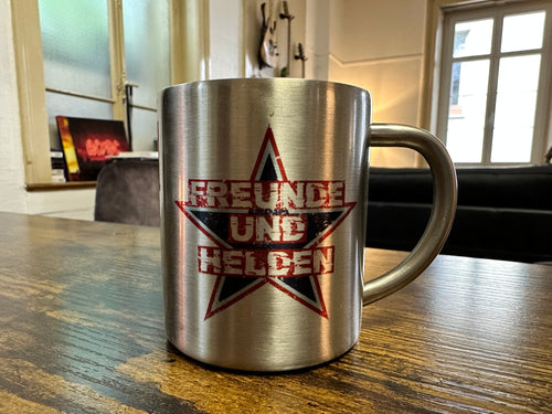 Edelstahl Kaffeebecher 0,25 L – Freunde und Helden