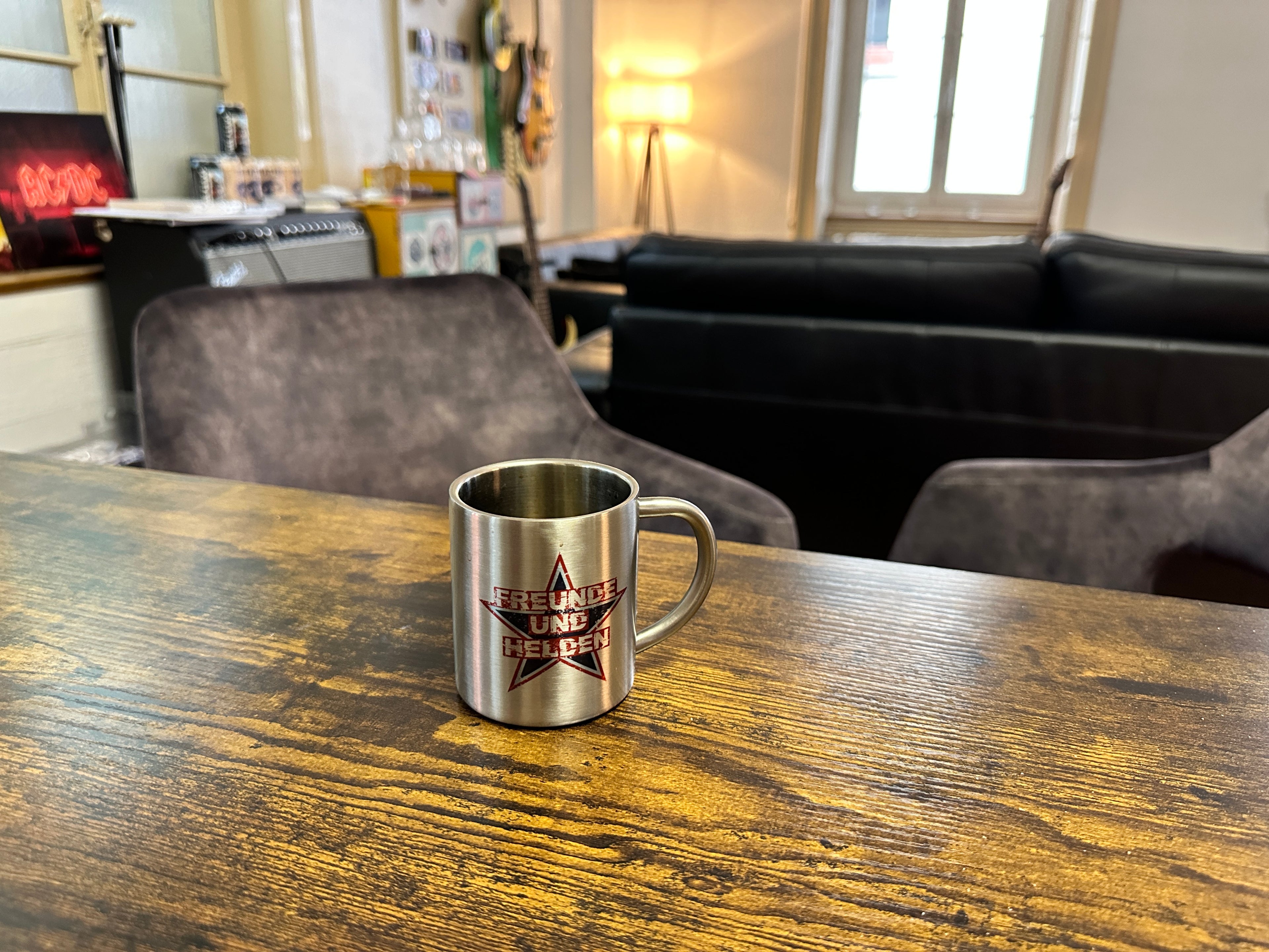 Edelstahl Kaffeebecher 0,25 L – Freunde und Helden